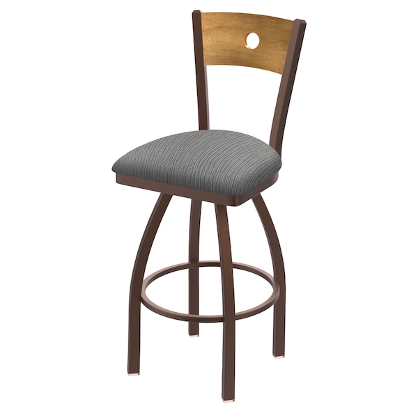 25" Swivel Counter Stool, Bronze Finish, Med Back, Graph Seat
